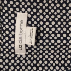 Liz Claiborne black and white polka dot blouse